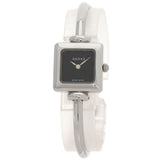 Gucci Watches Quartz 1900L Stainless Steel , Stainless Steel Silver Square face black dial Women