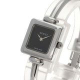 Gucci Watches Quartz 1900L Stainless Steel , Stainless Steel Silver Square face black dial Women