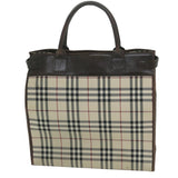 Luxury Burberry Nova Check Shoulder Bag Nylon Canvas Beige Auth 60156