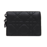 Christian Dior Black Mini Lady Dior Compact Wallet