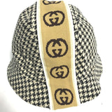Gucci hat cotton black Interlocking G GG Houndstooth mens L