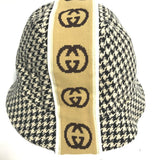 Gucci hat cotton black Interlocking G GG Houndstooth mens L