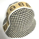 Gucci hat cotton black Interlocking G GG Houndstooth mens L