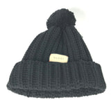 Gucci Knit hat 652656 polyester black With pompoms logo Women 58