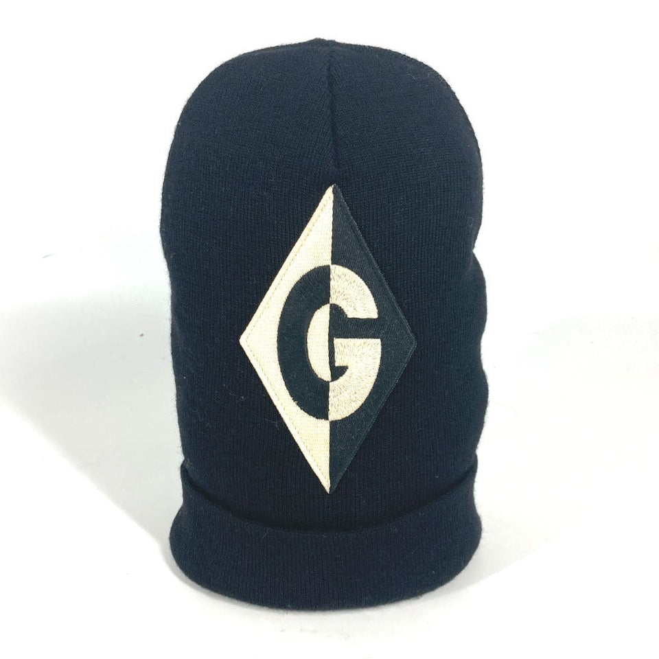 Gucci Knit hat wool black beanie hat knit hat knit cap logo mens
