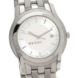 Gucci Watches Quartz 5500XL Stainless Steel , Stainless Steel Silver Round face Silver dial mens
