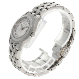 Gucci Watches Quartz 5500L Stainless Steel , Stainless Steel Silver Round face Silver dial Women