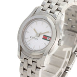 Gucci Watches Quartz 5500L Stainless Steel , Stainless Steel Silver Round face white dial Women