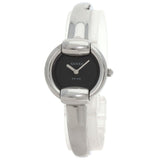 Gucci Watches Quartz 1400L Stainless Steel , Stainless Steel Silver Round face black dial Women