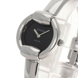 Gucci Watches Quartz 1400L Stainless Steel , Stainless Steel Silver Round face black dial Women