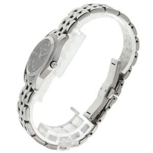 Gucci Watches Quartz 5500L Stainless Steel , Stainless Steel Silver Round face black dial Women