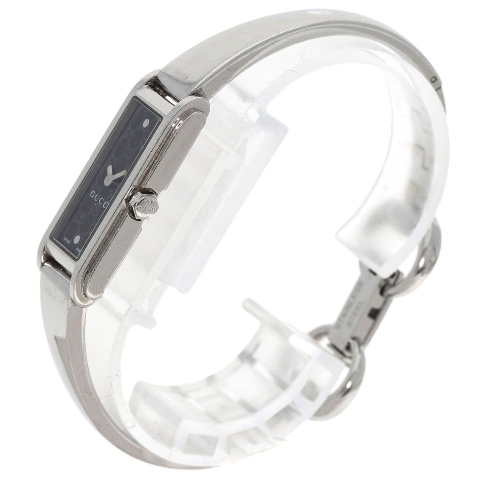 Gucci Watches Quartz 109 Stainless Steel , Stainless Steel Silver G line black dial Women