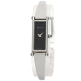 Gucci Watches Quartz 1500L Stainless Steel , Stainless Steel Silver Square face black dial Women