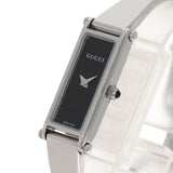 Gucci Watches Quartz 1500L Stainless Steel , Stainless Steel Silver Square face black dial Women