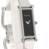 Gucci Watches Quartz 1500L Stainless Steel , Stainless Steel Silver Square face black dial Women