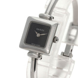 Gucci Watches Quartz 1900L Stainless Steel , Stainless Steel Silver Square face black dial Women
