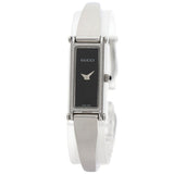 Gucci Watches Quartz 1500L Stainless Steel , Stainless Steel Silver Square face black dial Women