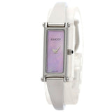 Gucci Watches Quartz 1500L Stainless Steel , Stainless Steel Silver Square face bangle Pink shell dial Women