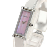 Gucci Watches Quartz 1500L Stainless Steel , Stainless Steel Silver Square face Pink shell dial Women