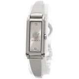 Gucci Watches Quartz 109 Stainless Steel , Stainless Steel Silver Square Face 2P Diamond Silver dial Women