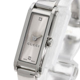 Gucci Watches Quartz 109 Stainless Steel , Stainless Steel Silver Square Face 2P Diamond Silver dial Women