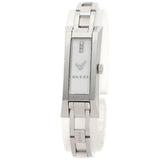 Gucci Watches Quartz 110 Stainless Steel , Stainless Steel Silver Square Face 3P Diamond white dial Women