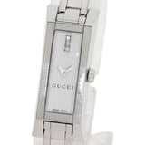 Gucci Watches Quartz 110 Stainless Steel , Stainless Steel Silver Square Face 3P Diamond white dial Women