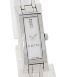 Gucci Watches Quartz 110 Stainless Steel , Stainless Steel Silver Square Face 3P Diamond white dial Women