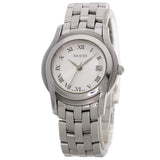 Gucci Watches Quartz 5500L Stainless Steel , Stainless Steel Silver Round face Silver dial Women