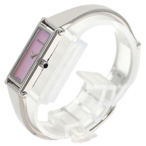 Gucci Watches Quartz 1500L Stainless Steel , Stainless Steel Silver Square face Pink shell dial Women