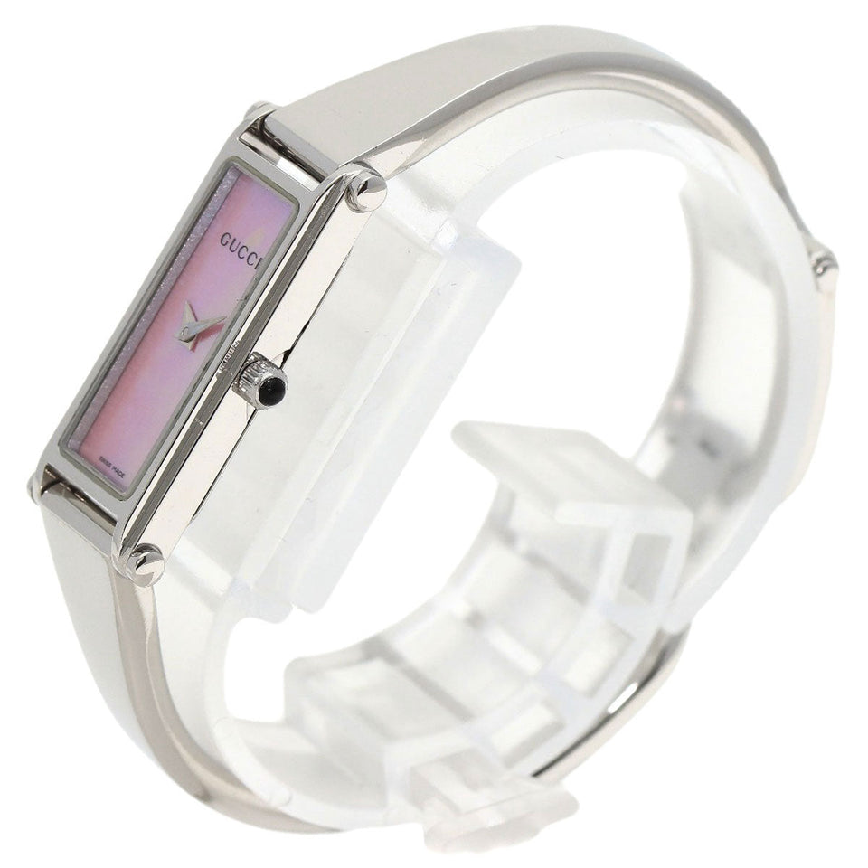 Gucci Watches Quartz 1500L Stainless Steel Silver Square face Pink shell dial
