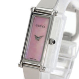 Gucci Watches Quartz 1500L Stainless Steel , Stainless Steel Silver Square face Pink shell dial Women