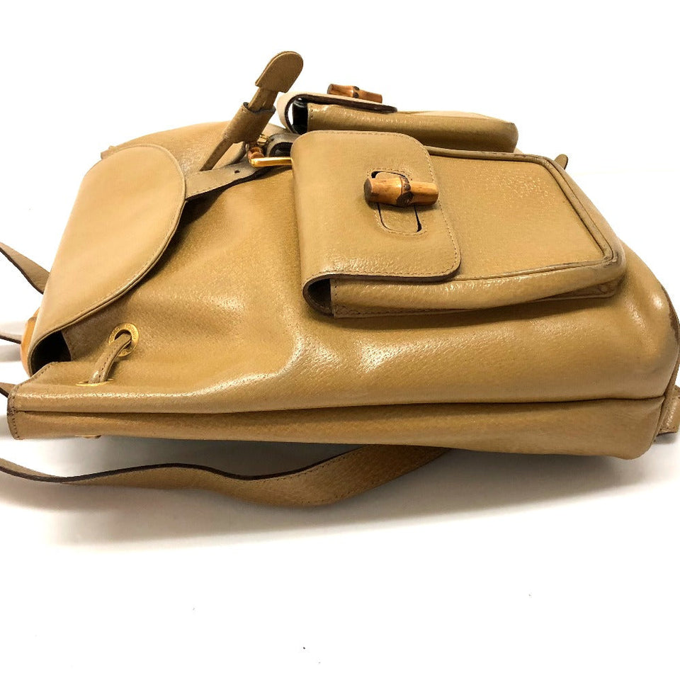 Gucci Backpack leather Beige type backpack bag Bamboo