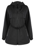 Luxury Burberry EKD Print Belted Lightweight Short Parka Black
