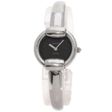 Gucci Watches Quartz 1400L Stainless Steel , Stainless Steel Silver Round face black dial Women