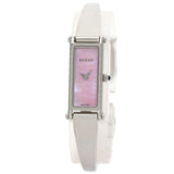 Gucci Watches Quartz 1500L Stainless Steel , Stainless Steel Silver Square face Pink shell dial Women