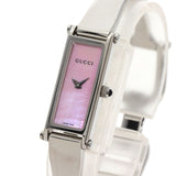 Gucci Watches Quartz 1500L Stainless Steel , Stainless Steel Silver Square face Pink shell dial Women