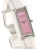 Gucci Watches Quartz 1500L Stainless Steel , Stainless Steel Silver Square face Pink shell dial Women