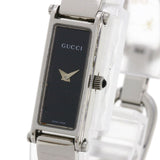 Gucci Watches Quartz Stainless Steel , Stainless Steel Silver 1500L black dial Women