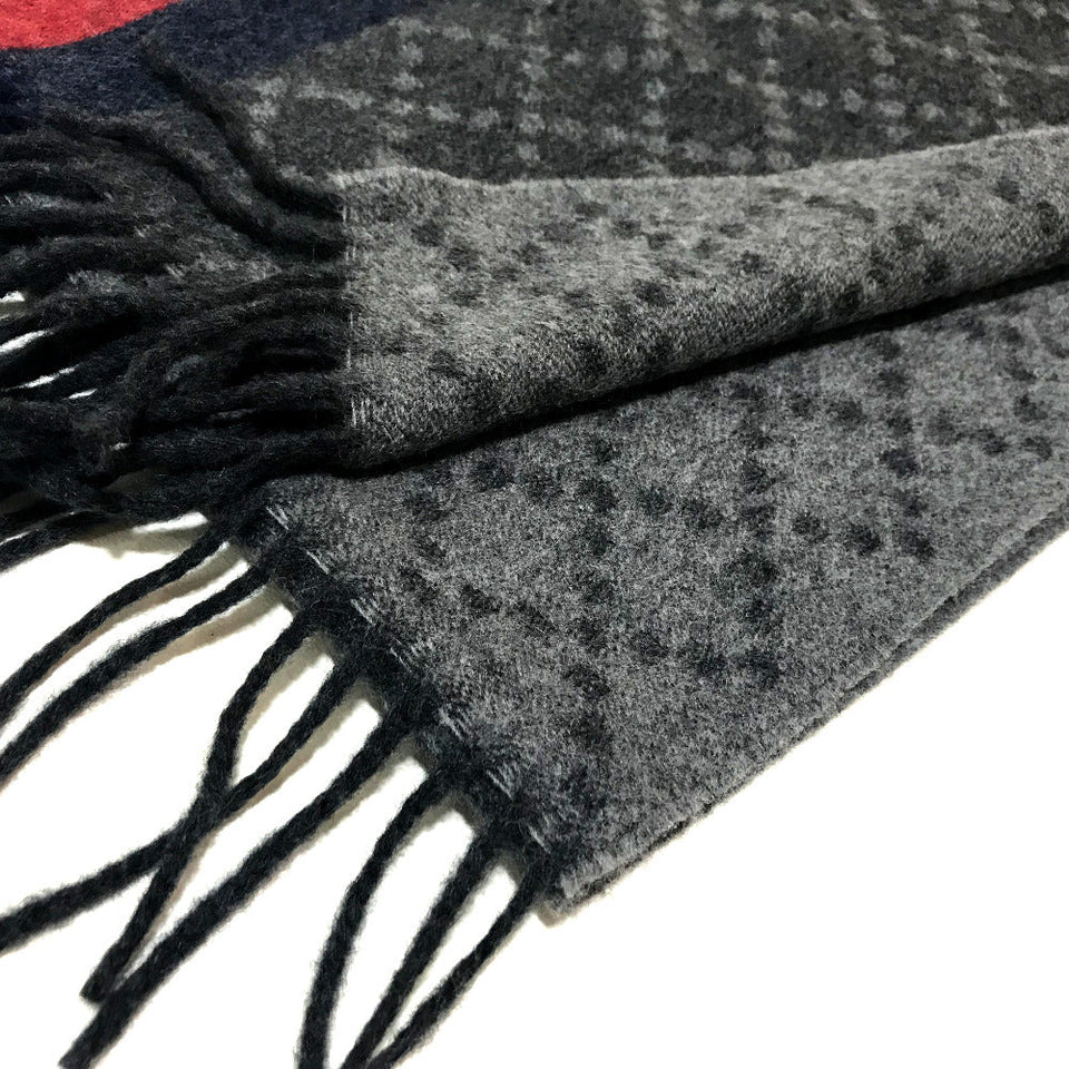 Gucci Scarf 333019 wool Gray type Tag present Sherry line unisex(Unisex)