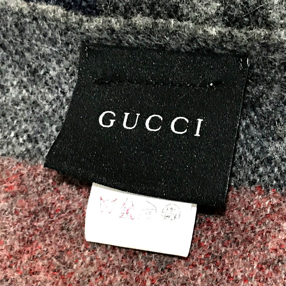 Gucci Scarf 333019 wool Gray type Tag present Sherry line unisex(Unisex)