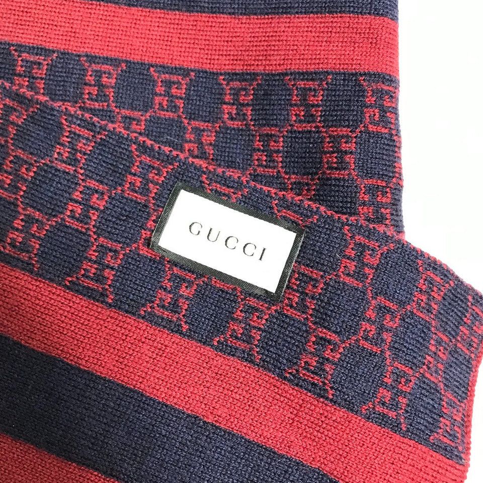 Gucci Scarf wool Red GG Women