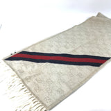 Gucci Scarf 570603 wool beige GG Shelly line mens