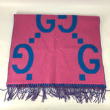 Gucci Scarf 726526 wool pink GG Jacquard Women