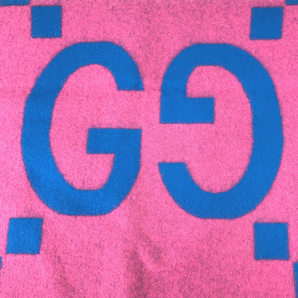 Gucci Scarf 726526 wool pink GG Jacquard Women