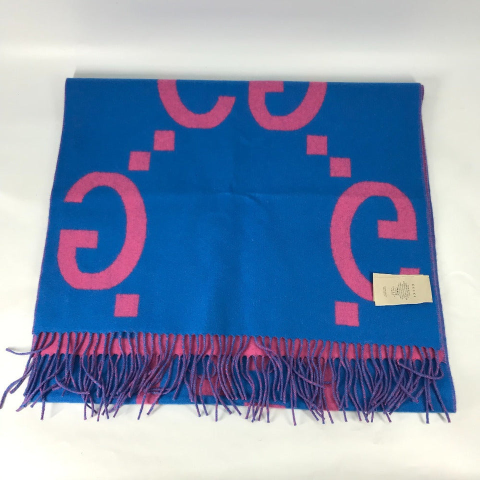 Gucci Scarf 726526 wool pink GG Jacquard Women