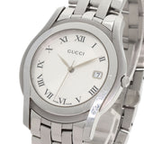 Gucci Watches Quartz 5500M Stainless Steel , Stainless Steel Silver Round face Silver dial mens