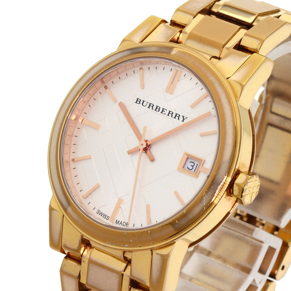 Burberry Watches Quartz BU9104 Gold Plated , Gold Plated gold Round face Silver dial Women