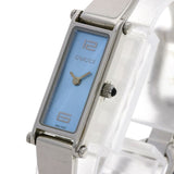 Gucci Watches Quartz 1500L Stainless Steel , Stainless Steel Silver Square face blue dial Women