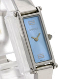 Gucci Watches Quartz 1500L Stainless Steel , Stainless Steel Silver Square face blue dial Women